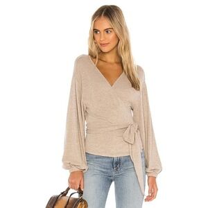 MAJORELLE Revolve‎ Booker Sweater In Neutral Balloon Sleeve Cozy Large